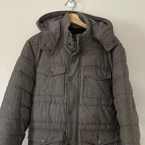 INC International Concepts Grey Felt Wool Puffer M